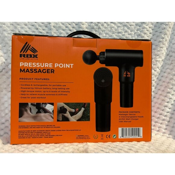 NEW - RBX Pressure Point Deep Tissue Massager - Black - Picture 2 of 2